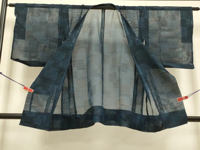 平和屋着物▽道行コート　スリーシーズン　春夏秋　塵除け　色紙重ね文　ロング丈　正絹　逸品　DABI4300du