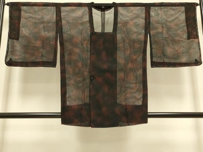 平和屋着物▽道行コート　スリーシーズン　春夏秋　塵除け　霞文　正絹　逸品　未使用　DABI4301du