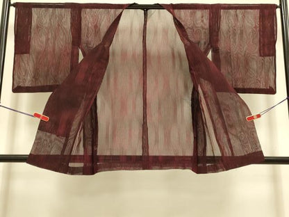平和屋着物▽道行コート　スリーシーズン　春夏秋　塵除け　変わり縞　正絹　逸品　DABI4302du