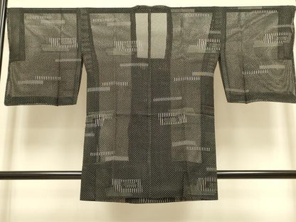 平和屋着物▽道行コート　スリーシーズン　春夏秋　塵除け　幾何学文様　正絹　逸品　未使用　DABI4304du