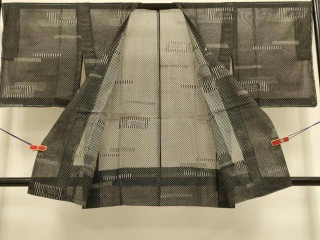 平和屋着物▽道行コート　スリーシーズン　春夏秋　塵除け　幾何学文様　正絹　逸品　未使用　DABI4304du