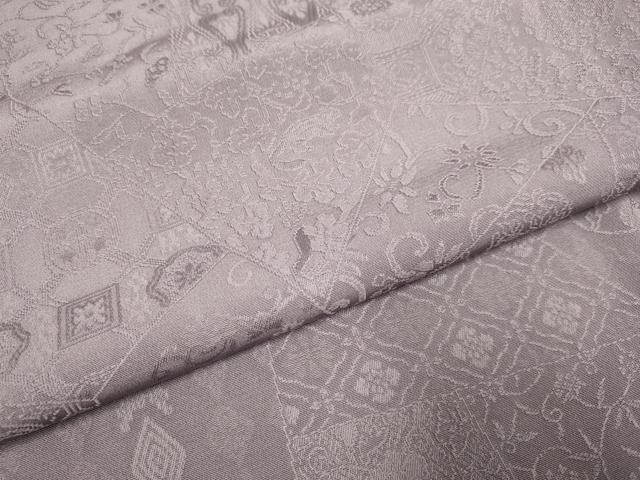 平和屋着物●上質な色無地　切嵌吉祥地紋　濃い梅鼠色　正絹　逸品　未使用　DABI4311du