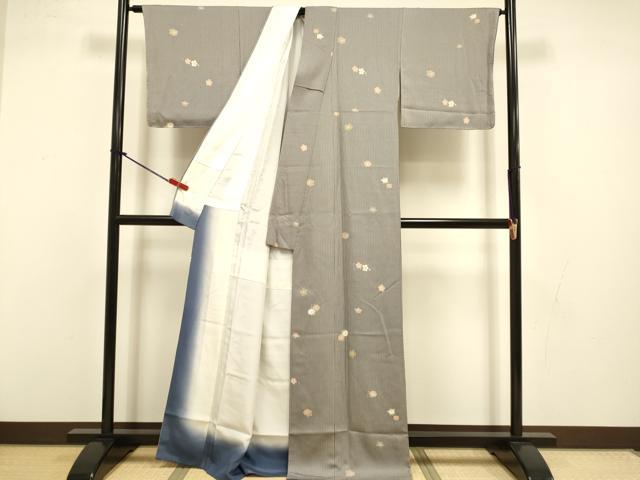 平和屋着物●上質な小紋　舞花文　正絹　逸品　DABI4312du