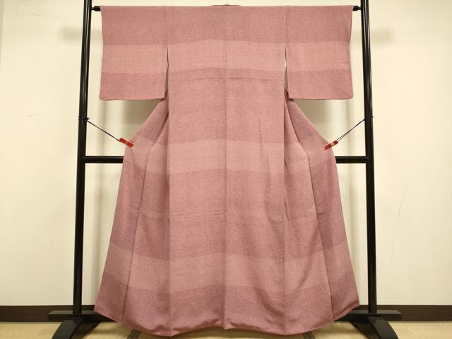 平和屋着物●江戸小紋　横段花文　正絹　逸品　DABI4314du