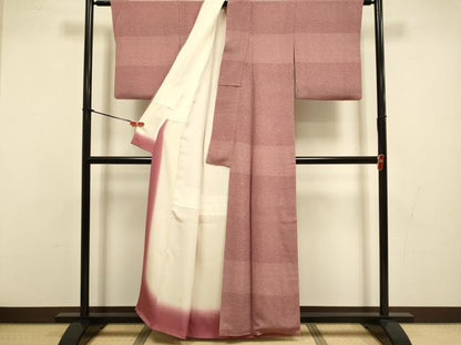 平和屋着物●江戸小紋　横段花文　正絹　逸品　DABI4314du
