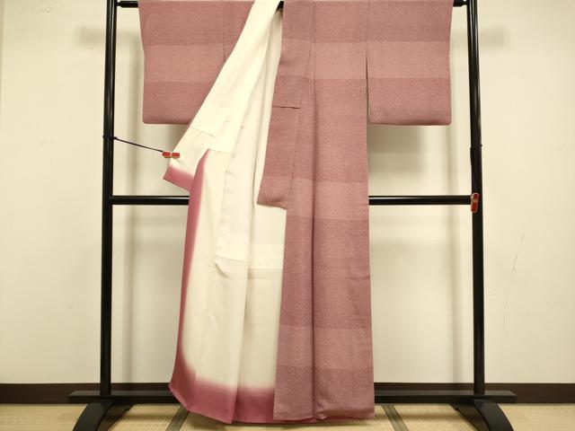 平和屋着物●江戸小紋　横段花文　正絹　逸品　DABI4314du