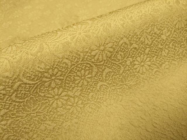 平和屋着物●上質な色無地　草花地紋　飴色　正絹　逸品　未使用　DABI4315du