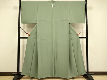 平和屋着物●上質な色無地　山鳩色　正絹　逸品　未使用　DABI4316du