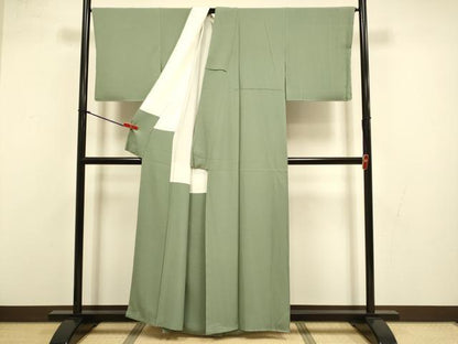 平和屋着物●上質な色無地　山鳩色　正絹　逸品　未使用　DABI4316du