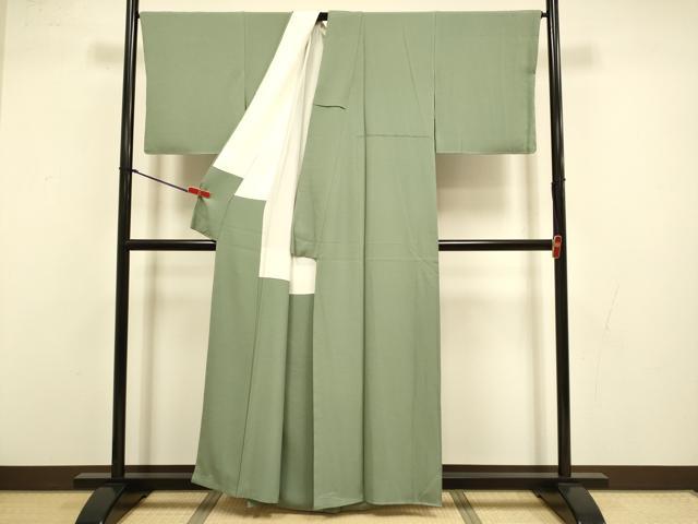 平和屋着物●上質な色無地　山鳩色　正絹　逸品　未使用　DABI4316du