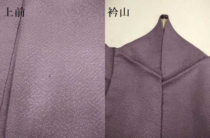平和屋着物●上質な色無地　霞地紋　葡萄鼠色　正絹　逸品　DABI4318du