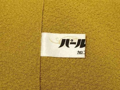 平和屋着物●上質な色無地　作家物　山吹茶色　正絹　逸品　未使用　DABI4321du