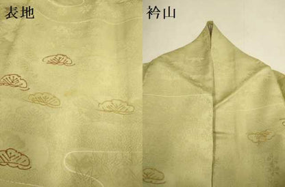 平和屋着物●上質な小紋　松文　地紋起こし　正絹　逸品　DABI4326du