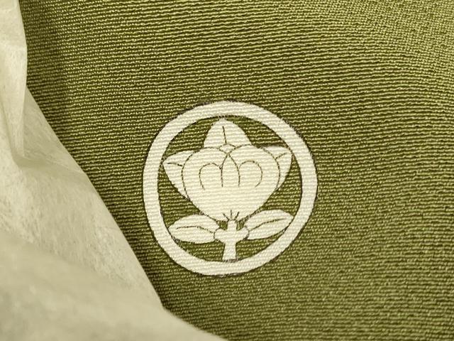 平和屋着物●上質な色無地　濃い黄海松茶色　正絹　逸品　未使用　DABI4327du