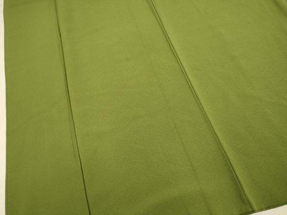 平和屋着物●上質な色無地　海松色　正絹　逸品　DABI4328du