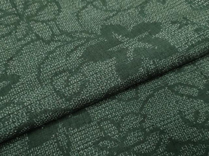 平和屋着物●結城紬　100亀甲　草花文　正絹　逸品　DABI4331du
