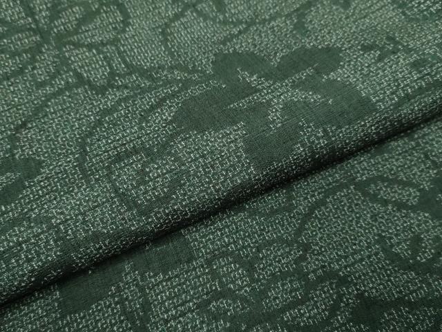 平和屋着物●結城紬　100亀甲　草花文　正絹　逸品　DABI4331du