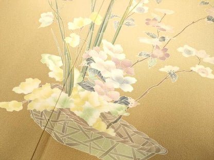平和屋着物●本加賀友禅作家　清藤宏　訪問着　草花文　暈し染め　正絹　逸品　DABI4333du