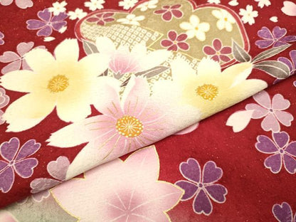 平和屋着物●豪華振袖　舞花文　暈し染め　金彩　金通し地　正絹　逸品　DABI4337du