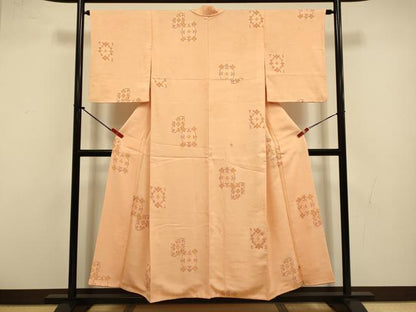 平和屋着物●上質な小紋　洋花文　正絹　逸品　DABI4339du