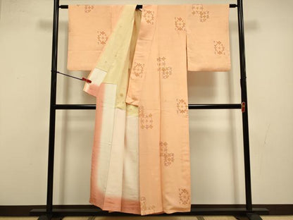平和屋着物●上質な小紋　洋花文　正絹　逸品　DABI4339du