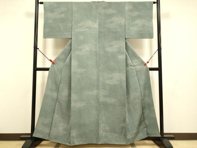 平和屋着物●上質な小紋　青海波　地紋起こし　正絹　逸品　DABI4340du