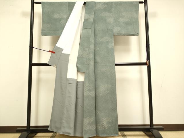 平和屋着物●上質な小紋　青海波　地紋起こし　正絹　逸品　DABI4340du