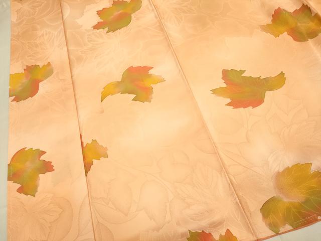 平和屋着物●上質な小紋　草葉文　暈し染め　地紋起こし　正絹　逸品　DABI4343du