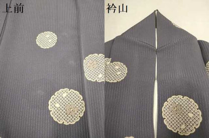 平和屋着物●上質な小紋　雪輪花文　金彩　正絹　逸品　DABI4346du