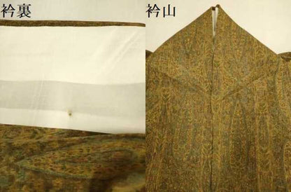 平和屋着物▽上質な小紋　単衣　更紗花文　正絹　逸品　DABI4353du