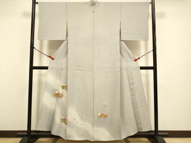 平和屋着物▽京友禅の第一人者　松井青々　色留袖　単衣　地紙花文　金彩　正絹　逸品　DABI4354du