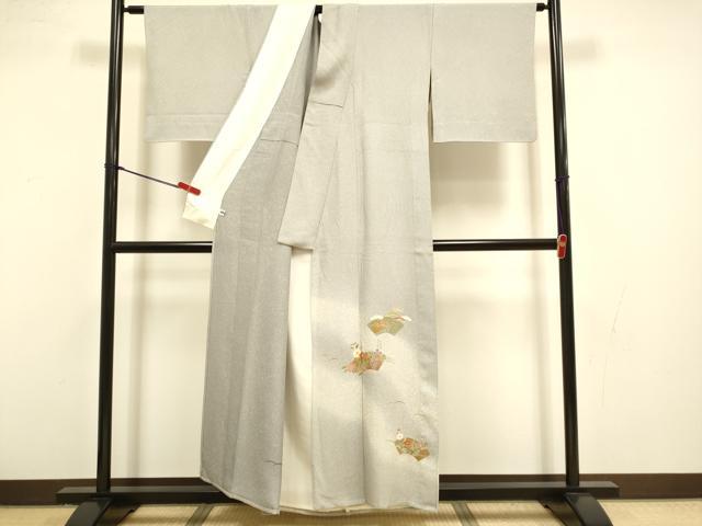 平和屋着物▽京友禅の第一人者　松井青々　色留袖　単衣　地紙花文　金彩　正絹　逸品　DABI4354du
