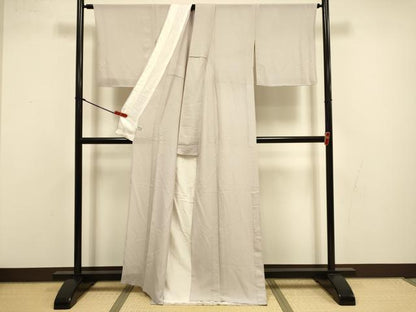 平和屋着物＊夏物　色無地　灰桜色　正絹　逸品　DABI4359du