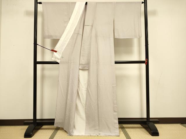 平和屋着物＊夏物　色無地　灰桜色　正絹　逸品　DABI4359du