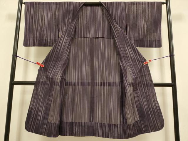 平和屋着物▽道行コート　スリーシーズン　春夏秋　塵除け　縞　ロング丈　正絹　逸品　DABI4362du