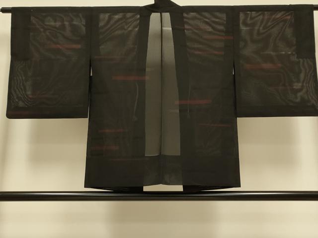 平和屋着物▽羽織　スリーシーズン　春夏秋　塵除け　横段文　正絹　逸品　DABI4363du