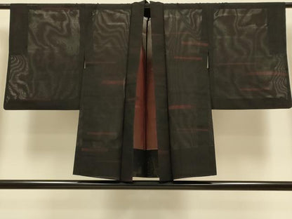 平和屋着物▽羽織　スリーシーズン　春夏秋　塵除け　横段文　正絹　逸品　DABI4363du