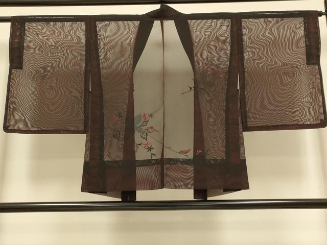 平和屋着物▽羽織　スリーシーズン　春夏秋　塵除け　刺繍　枝花文　正絹　逸品　DABI4367du