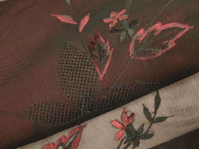 平和屋着物▽羽織　スリーシーズン　春夏秋　塵除け　刺繍　枝花文　正絹　逸品　DABI4367du