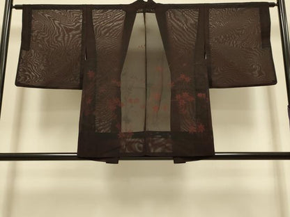 平和屋着物▽羽織　スリーシーズン　春夏秋　塵除け　草花文　正絹　逸品　DABI4370du