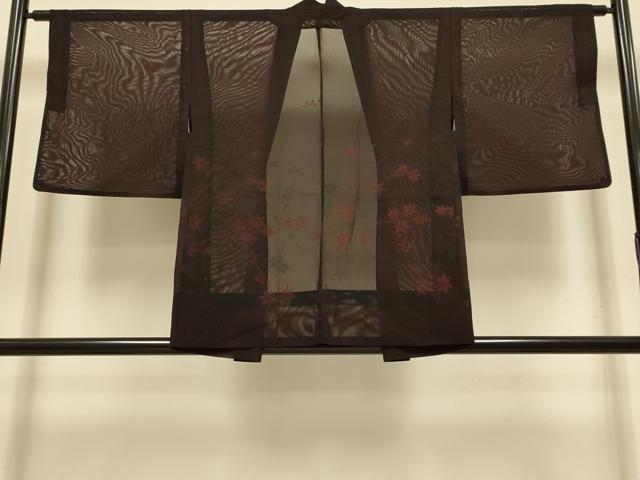 平和屋着物▽羽織　スリーシーズン　春夏秋　塵除け　草花文　正絹　逸品　DABI4370du