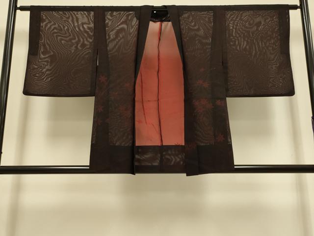 平和屋着物▽羽織　スリーシーズン　春夏秋　塵除け　草花文　正絹　逸品　DABI4370du