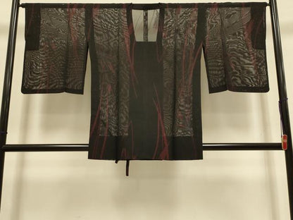 平和屋着物▽道行コート　スリーシーズン　春夏秋　塵除け　秋草紋　銀糸　正絹　逸品　DABI4372du