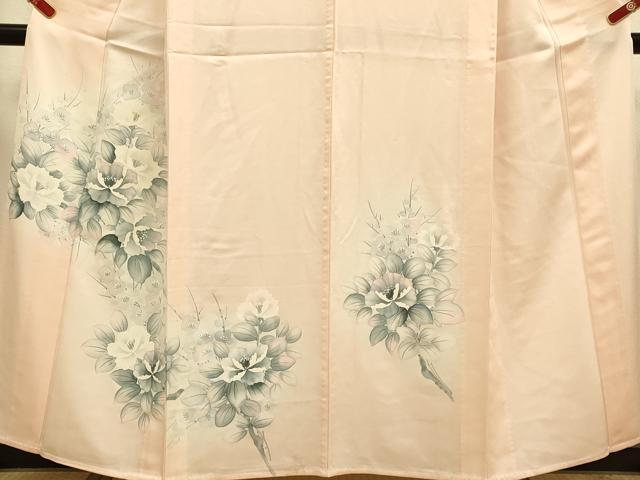 平和屋着物▽訪問着　単衣　手描き　草花文　暈し染め　正絹　逸品　DABI4375du