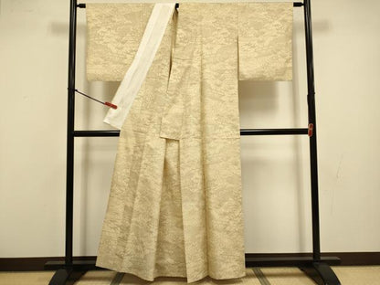 平和屋着物▽本場大島紬　単衣　7マルキ　風景笹松文　正絹　逸品　DABI4379du