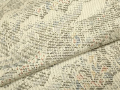 平和屋着物▽上質な紬　単衣　風景文　正絹　逸品　DABI4382du