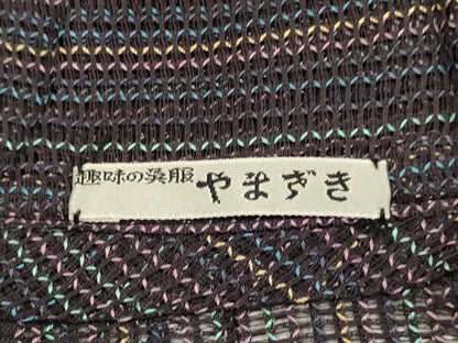 平和屋着物▽道中着　スリーシーズン　春夏秋　塵除け　縞　正絹　逸品　DABI4389du
