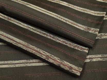 平和屋着物▽男性　本場大島紬　単衣　横段文　キングサイズ　正絹　逸品　DABI4392du