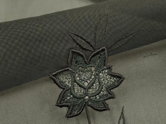 平和屋着物▽羽織　スリーシーズン　春夏秋　塵除け　刺繍　洋花文　正絹　逸品　DABI4420du