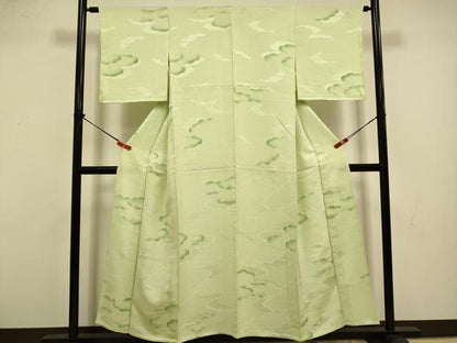 平和屋着物▽上質な小紋　単衣　雲重ね文　地紋起こし　正絹　逸品　DABI4426du